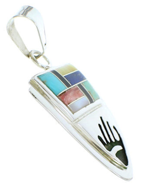 Sterling Silver Jewelry Multicolor Inlay Southwest Pendant YS73204